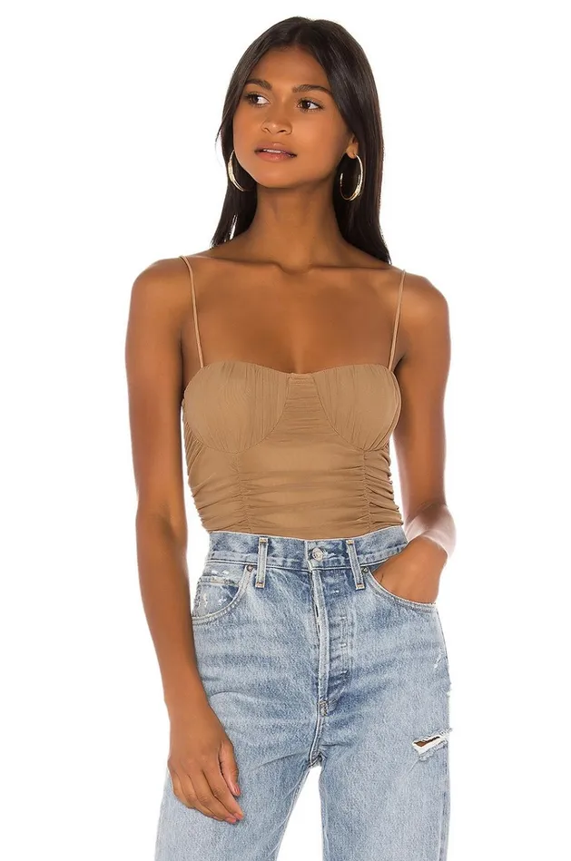 Albany Bodysuit Taupe Brown Women Lovers Friends Tops