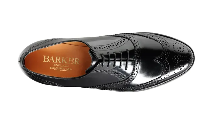 Albert 8211 Black HiShine Mens Barker Shoes Mens Brogues