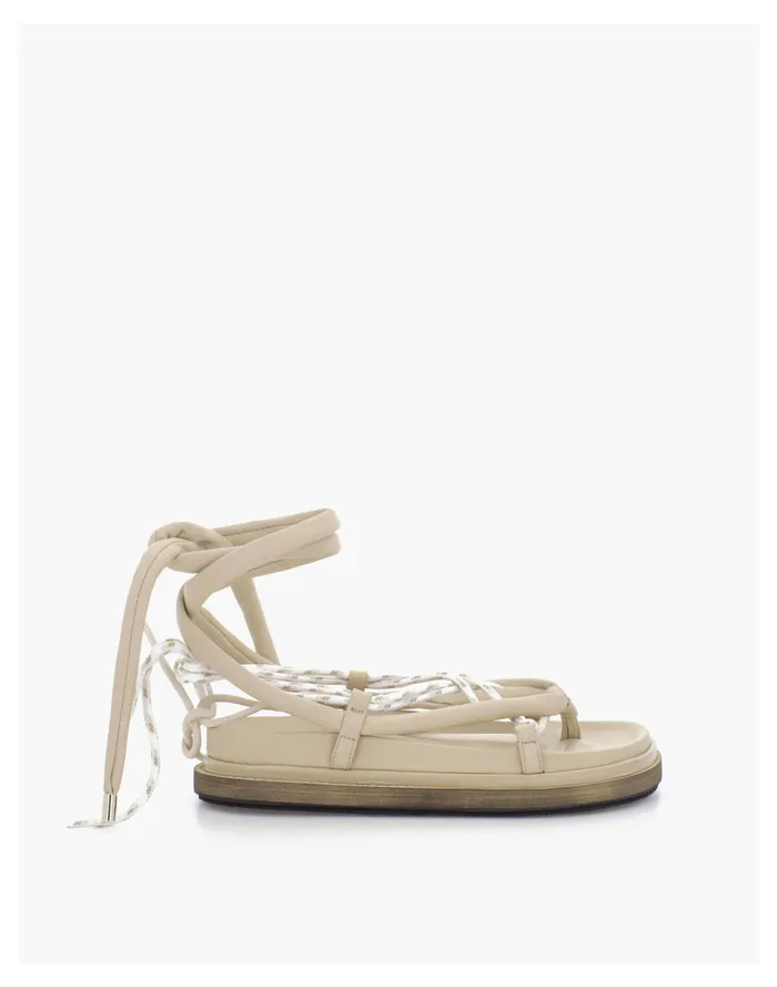 ALOHAS Leather Jungle Lace Up Sandals Almond Women Madewell Sandals