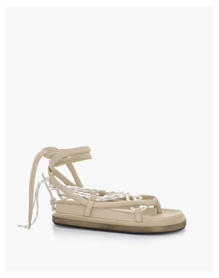 ALOHAS Leather Jungle Lace Up Sandals Almond Women Madewell Sandals