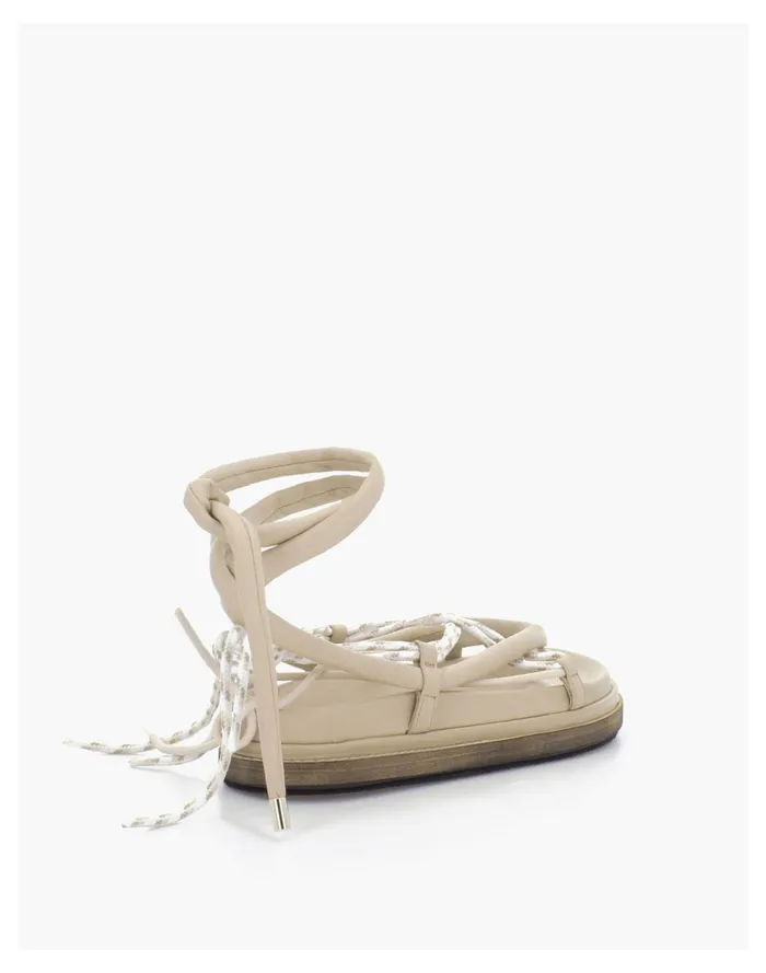 ALOHAS Leather Jungle Lace Up Sandals Almond Women Madewell Sandals