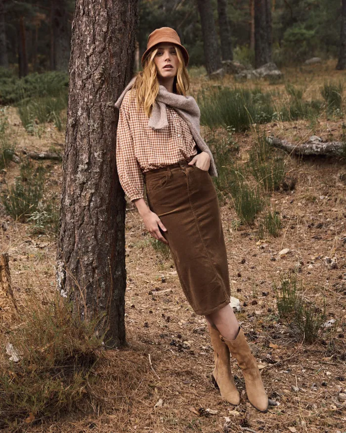 Altea Corduroy Skirt Leather Women Polin Et Moi Skirts