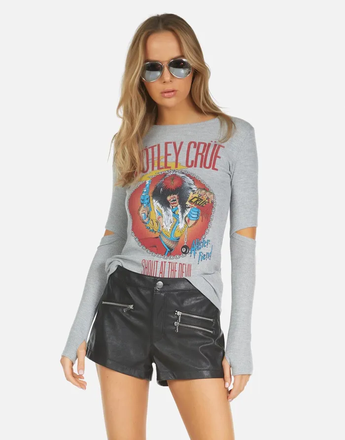 Amora X Shout At The Devil Heather Grey Women039s Lauren Moshi Long Sleeve