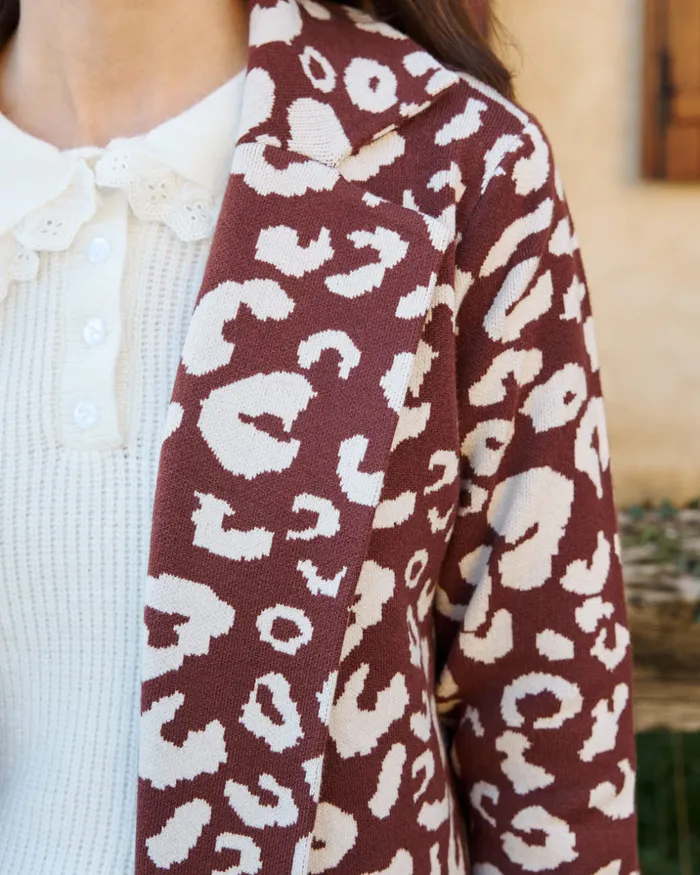 Animal Coat Print Nere Brown Women Polin Et Moi Coats