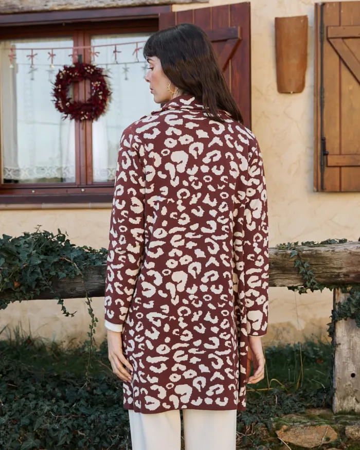 Animal Coat Print Nere Brown Women Polin Et Moi Coats
