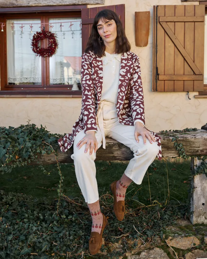 Animal Coat Print Nere Brown Women Polin Et Moi Coats