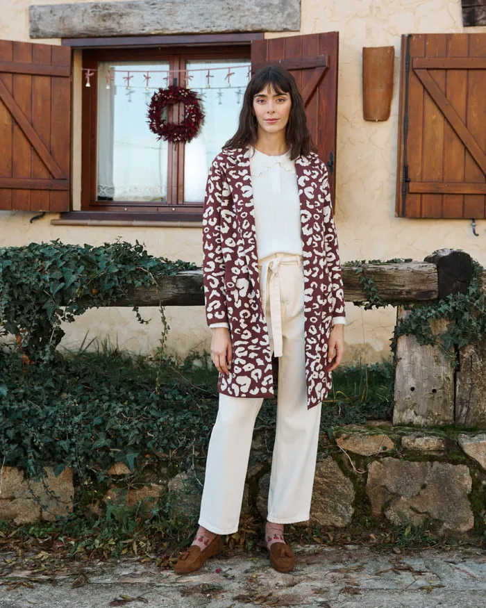 Animal Coat Print Nere Brown Women Polin Et Moi Coats