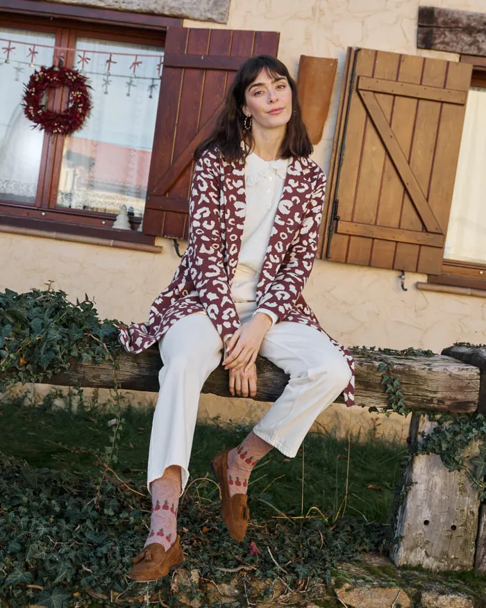 Animal Coat Print Nere Brown Women Polin Et Moi Coats