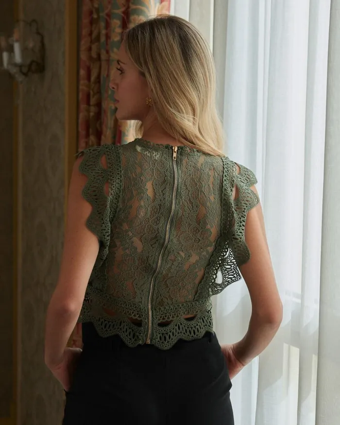 Aroa Embroidered Top Kaki Women Polin Et Moi Blouses And Shirts Aroa Embroidered Top Kaki Women Polin Et Moi Blouses And Shirts