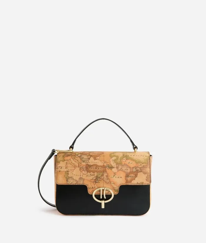 Around Geo Flap Crossbody Bag Black Woman Alviero Martini Crossbody Bags