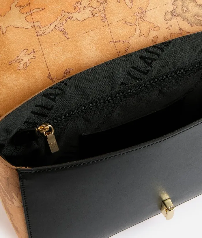 Around Geo Flap Crossbody Bag Black Woman Alviero Martini Crossbody Bags