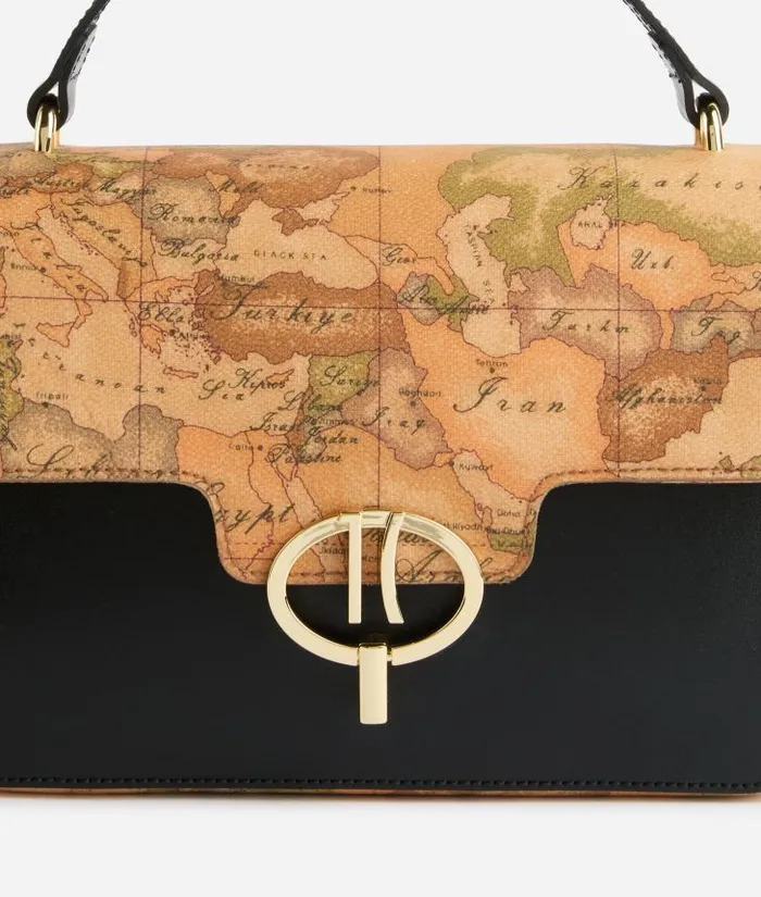 Around Geo Flap Crossbody Bag Black Woman Alviero Martini Crossbody Bags