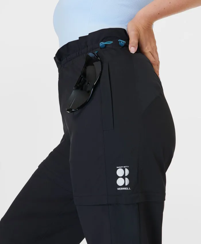 Ascend Convertible Hiking Pant X Sweaty Betty Black Women Merrell Bottoms