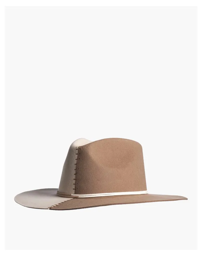 ASN Wool Felt Cruel Intentions Wide Brimmed Hat In Tan Colorblock Tan Women Madewell Hats