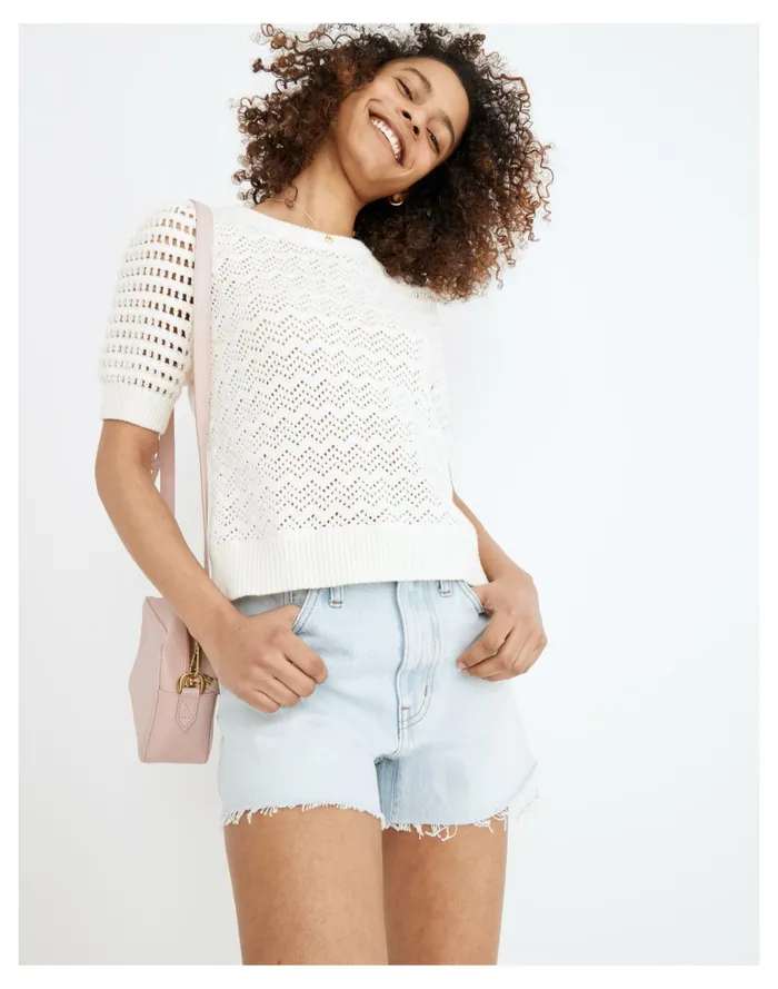 Atwater Crochet Sweater Tee Lighthouse Women Madewell Sweaters