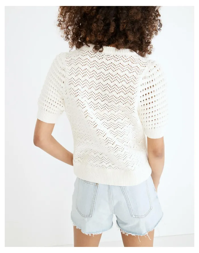 Atwater Crochet Sweater Tee Lighthouse Women Madewell Sweaters