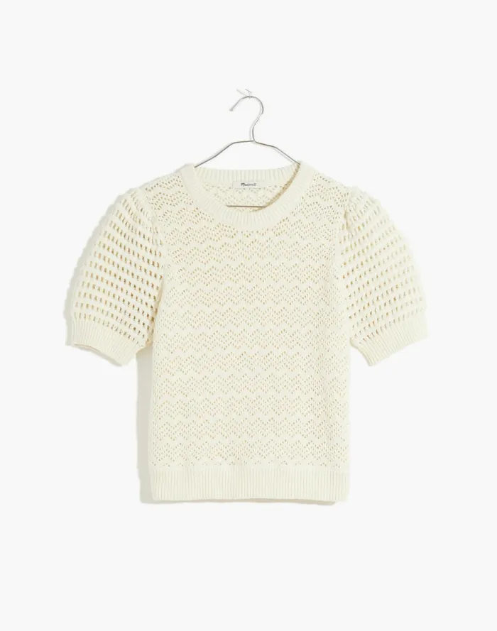 Atwater Crochet Sweater Tee Lighthouse Women Madewell Sweaters
