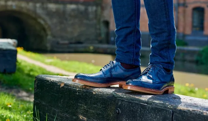 Bailey 8211 Navy Hand Painted Mens Barker Shoes Mens Brogues