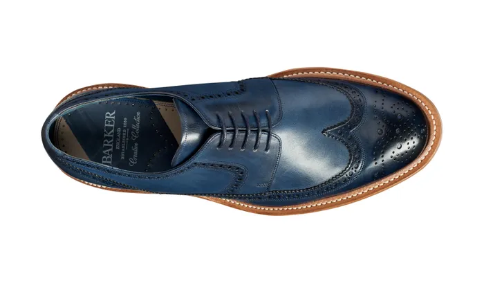 Bailey 8211 Navy Hand Painted Mens Barker Shoes Mens Brogues