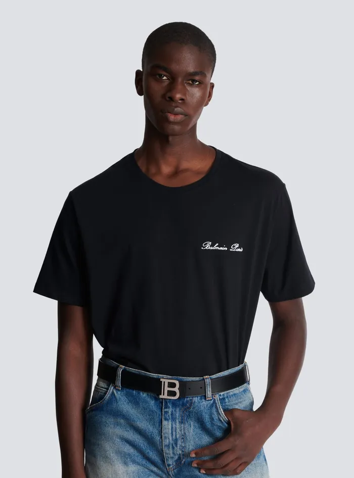 Balmain Belts Men Reversible Leather BBelt Black
