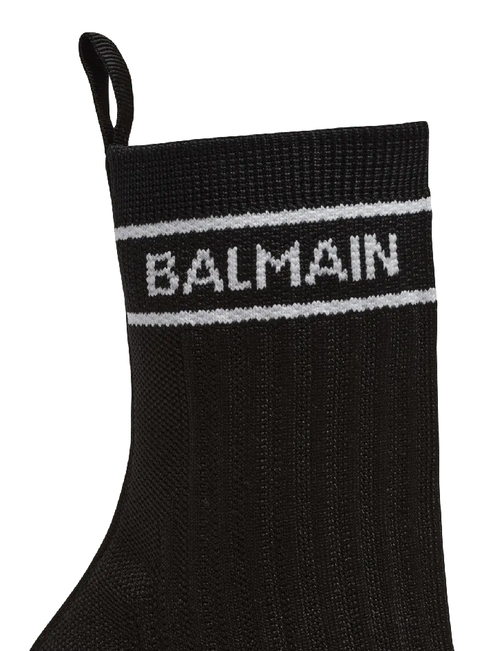 Balmain Boots Women Skye Knit Ankle Boots Black