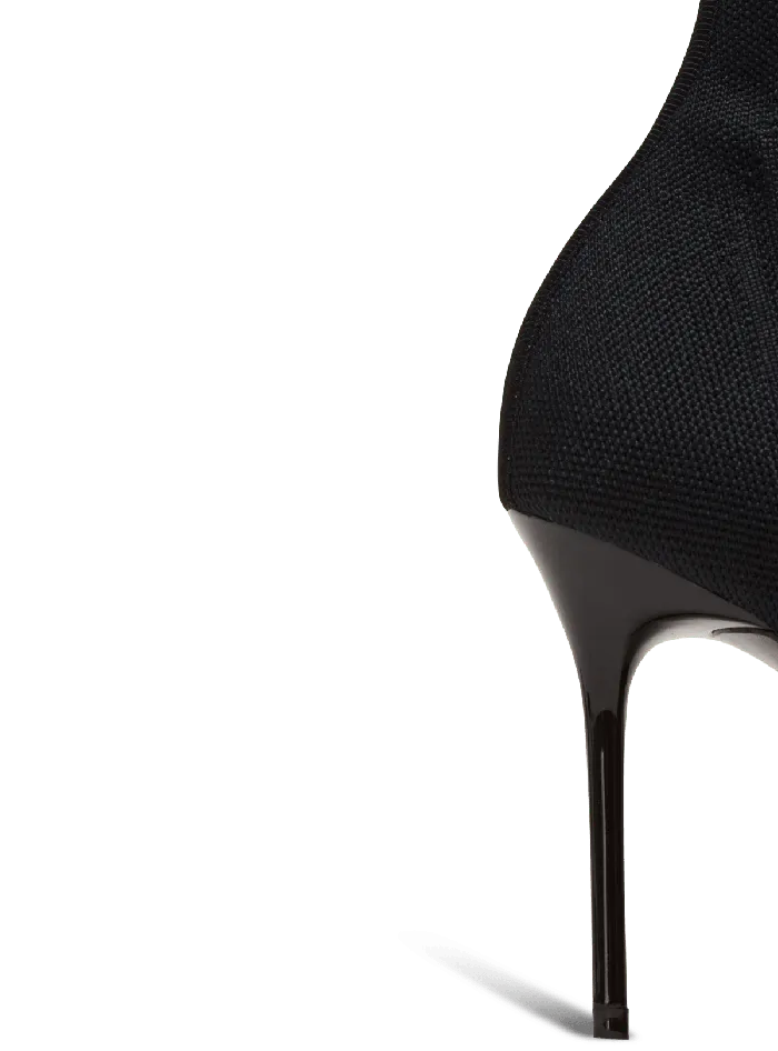 Balmain Boots Women Skye Knit Ankle Boots Black