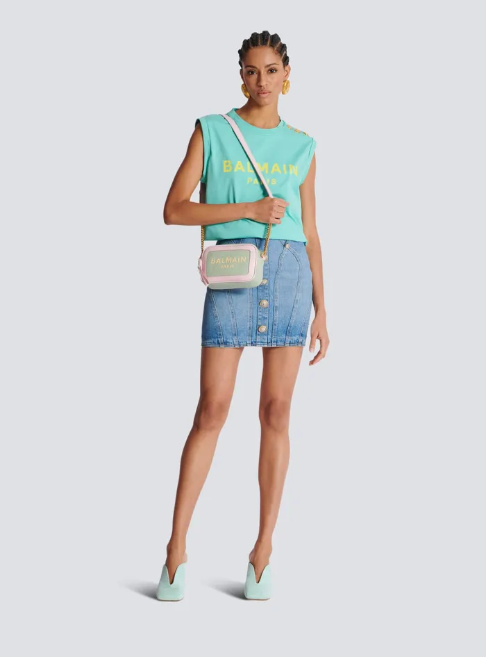 Balmain Crossbody Bags Women BArmy Camera Case In Canvas And Leather Green