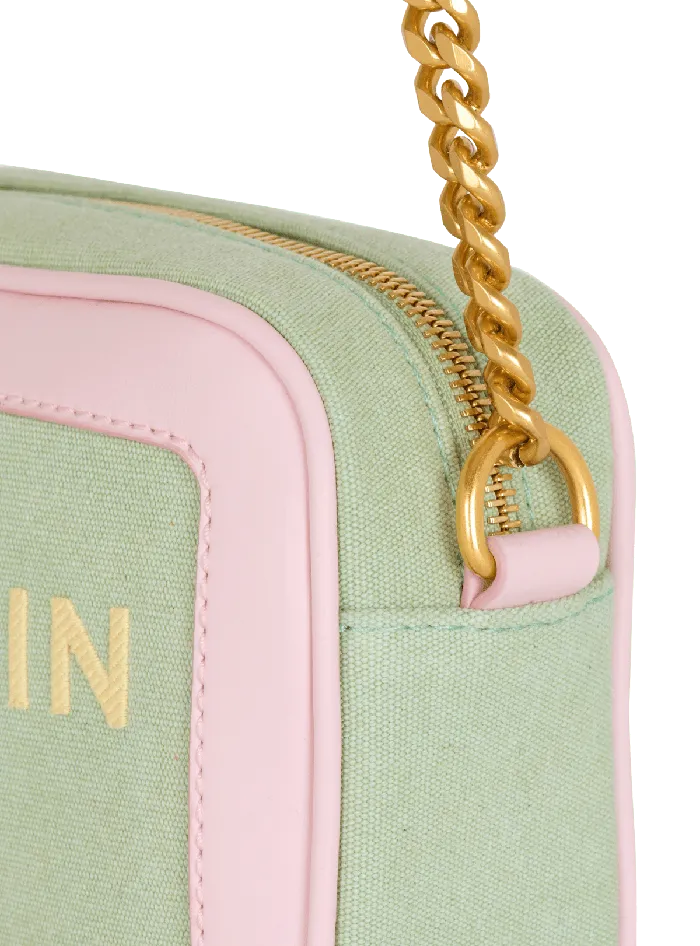 Balmain Crossbody Bags Women BArmy Camera Case In Canvas And Leather Green