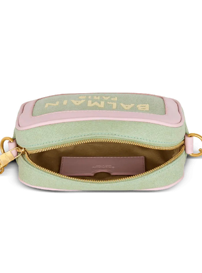 Balmain Crossbody Bags Women BArmy Camera Case In Canvas And Leather Green