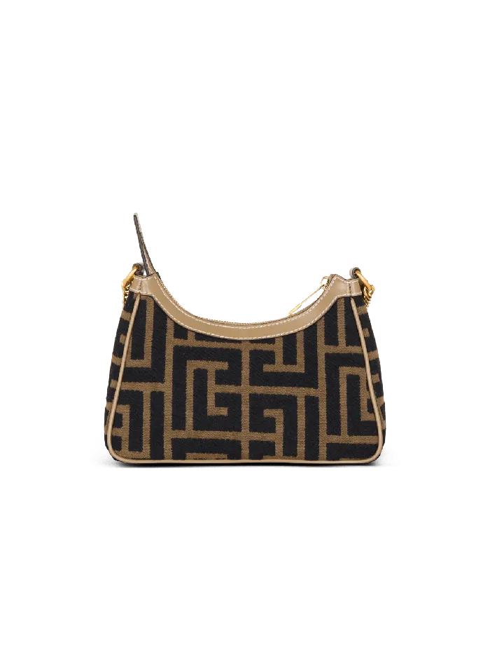 Balmain Crossbody Bags Women BArmy Shoulder Bag In PB Labyrinth Jacquard Black