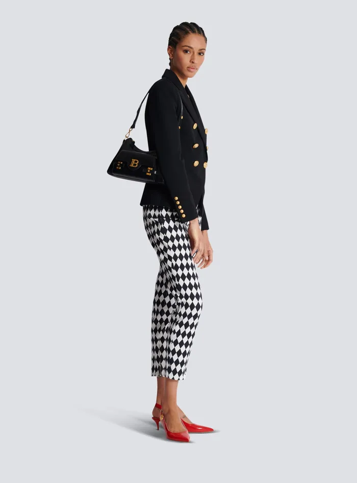 Balmain Crossbody Bags Women Calfskin BBuzz Hobo Bag Black