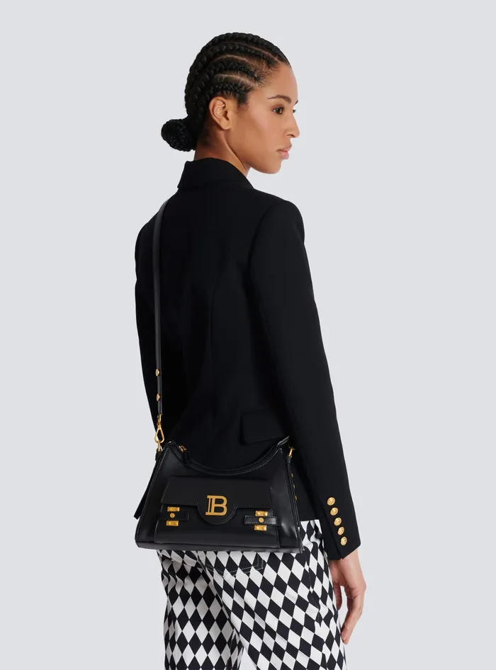 Balmain Crossbody Bags Women Calfskin BBuzz Hobo Bag Black