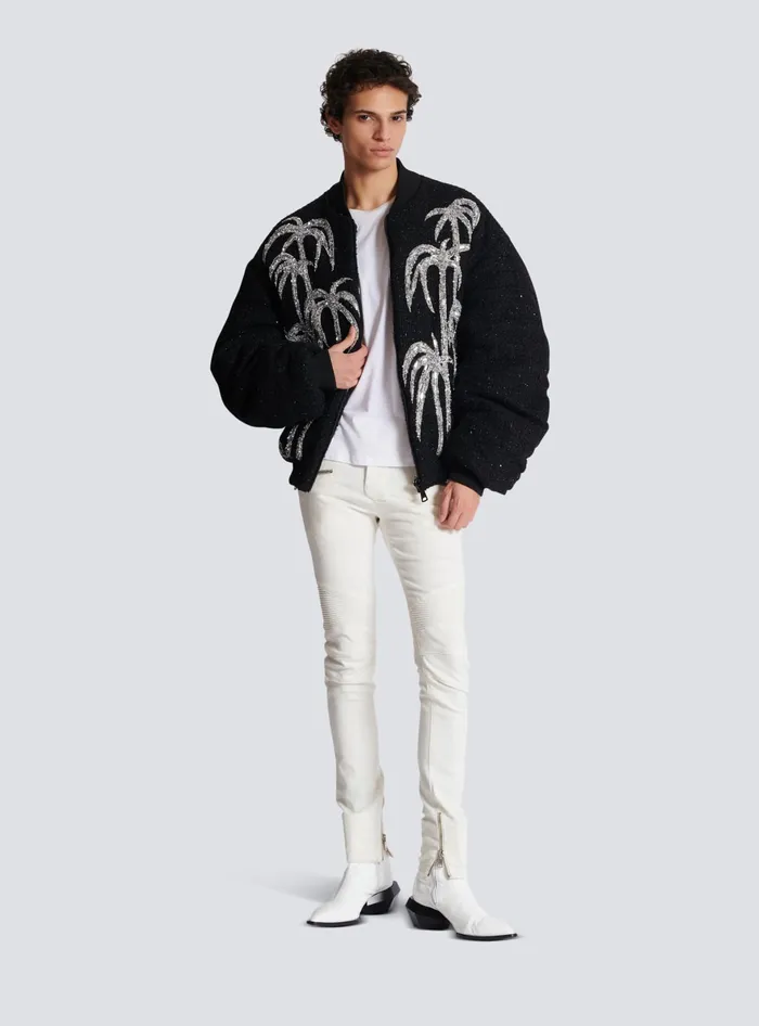Balmain Denim Men Biker Jeans In White Denim White
