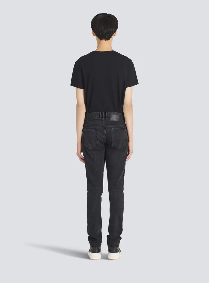 Balmain Denim Men Slim Cut Cotton Jeans Black