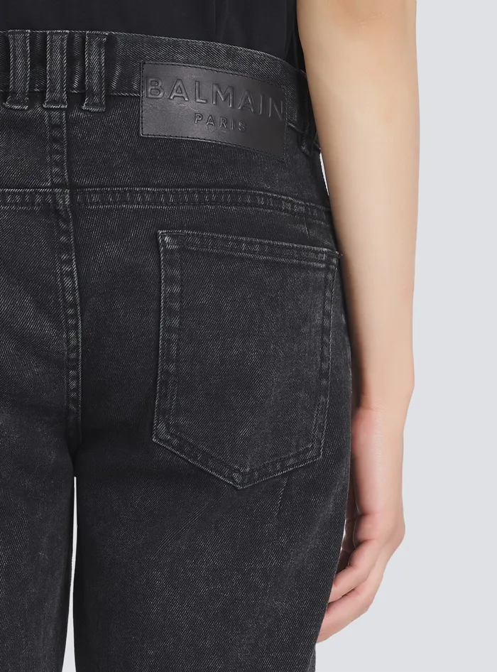 Balmain Denim Men Slim Cut Cotton Jeans Black