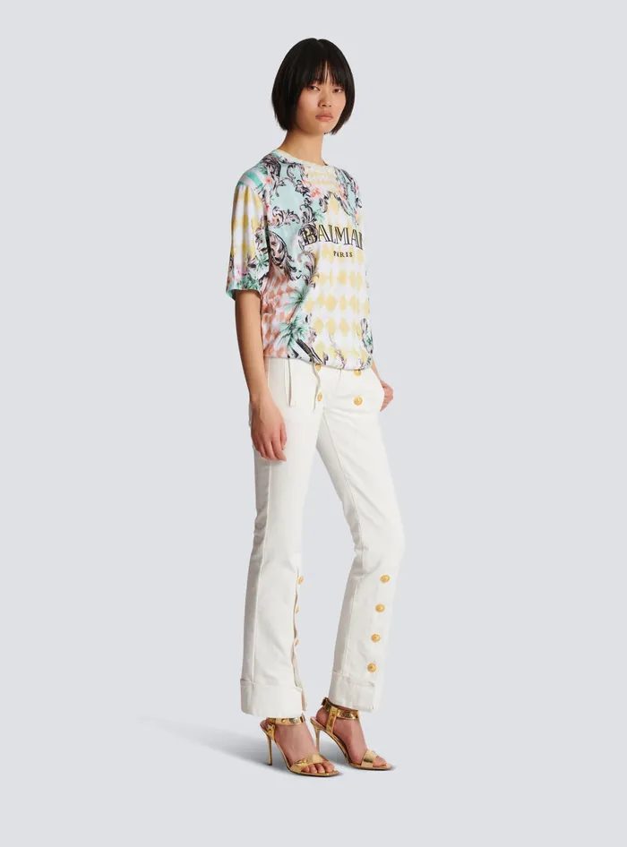 Balmain Denim Women Buttoned Denim Jeans White