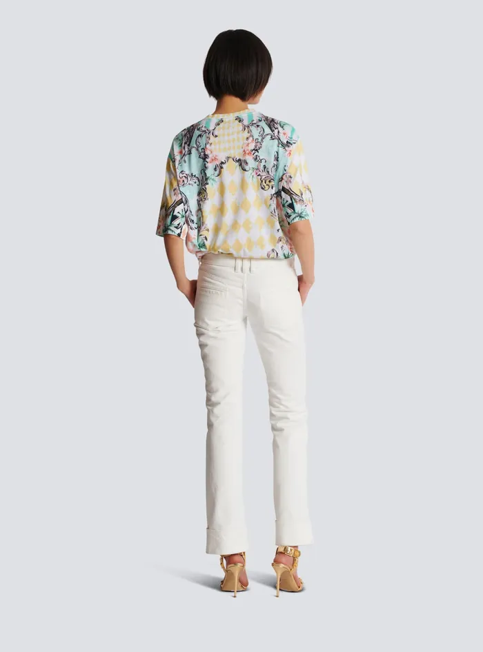 Balmain Denim Women Buttoned Denim Jeans White