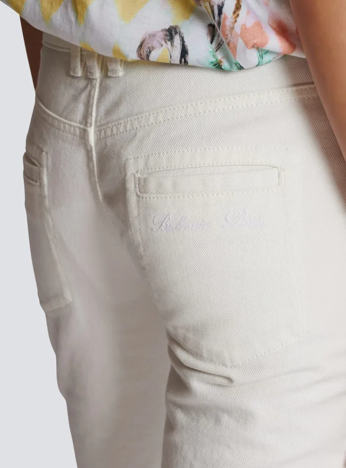 Balmain Denim Women Buttoned Denim Jeans White