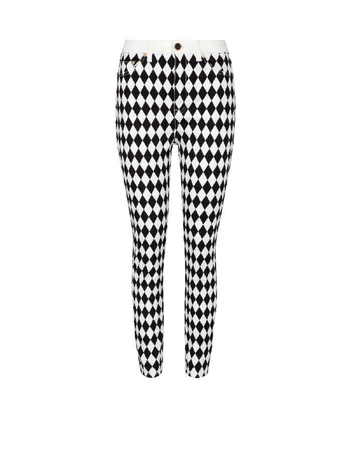 Balmain Denim Women Diamond Denim Slimfit Jeans Black