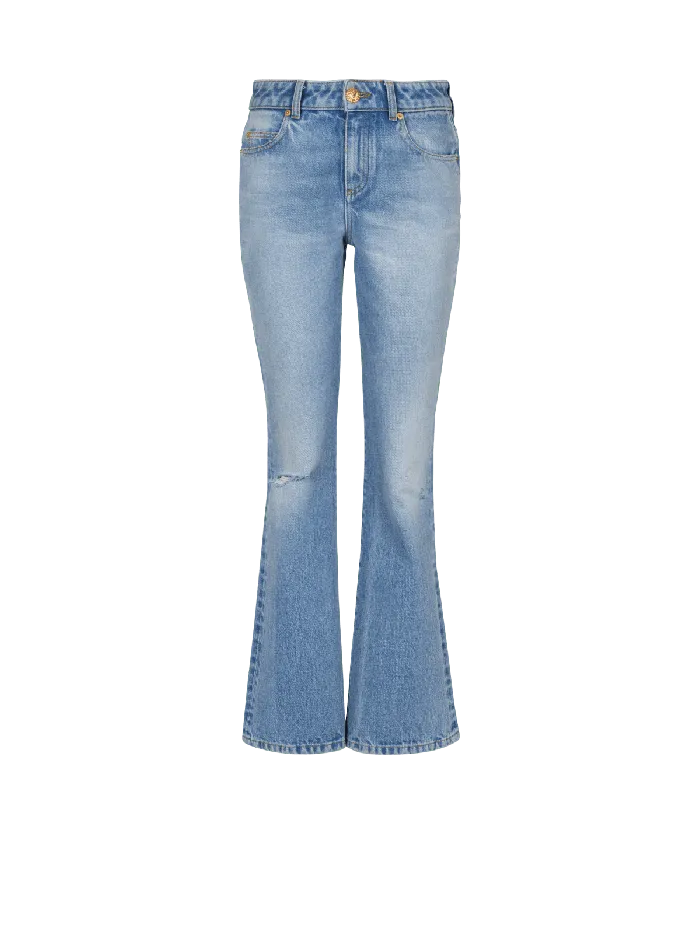 Balmain Denim Women Flared Denim Jeans Blue