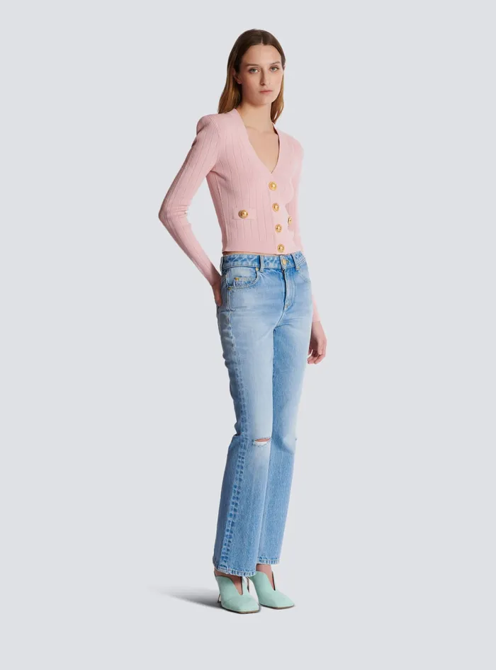 Balmain Denim Women Flared Denim Jeans Blue