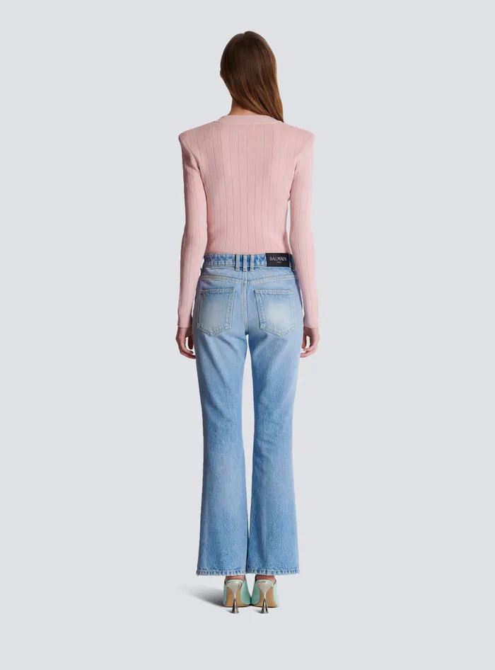 Balmain Denim Women Flared Denim Jeans Blue