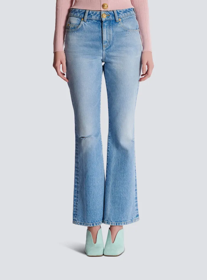 Balmain Denim Women Flared Denim Jeans Blue
