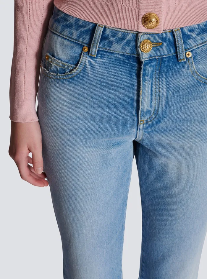 Balmain Denim Women Flared Denim Jeans Blue