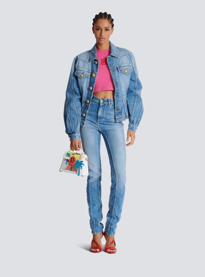 Balmain Denim Women Light Blue Denim Slimfit Jeans Blue