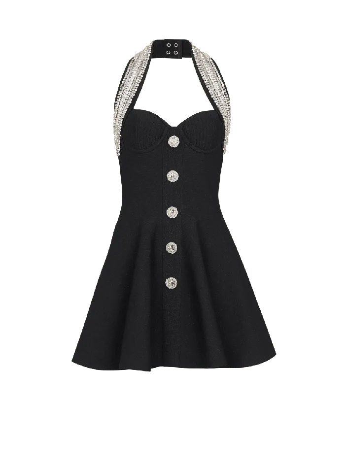 Balmain Dresses Women Knit Backless Dress Black