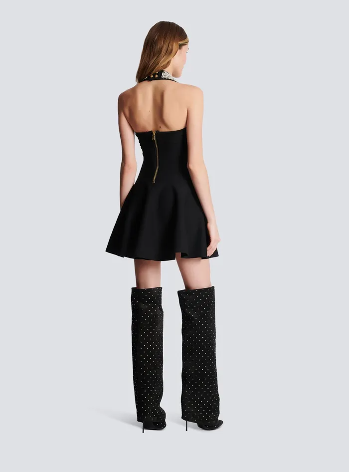 Balmain Dresses Women Knit Backless Dress Black