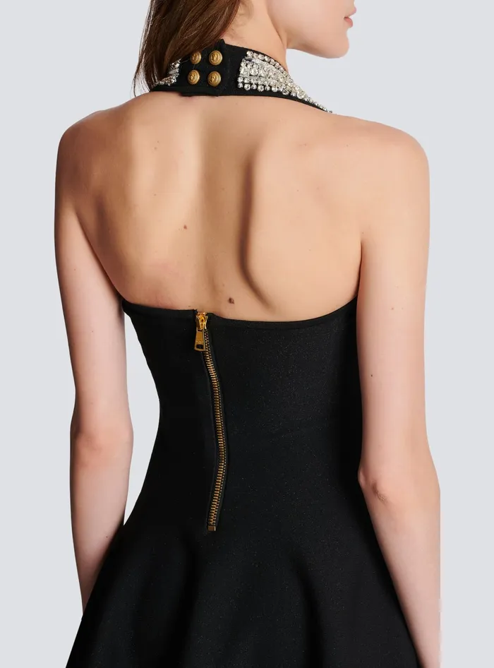 Balmain Dresses Women Knit Backless Dress Black