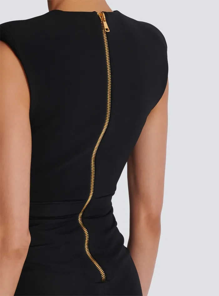 Balmain Dresses Women Long Tailored Crepe Dress Black