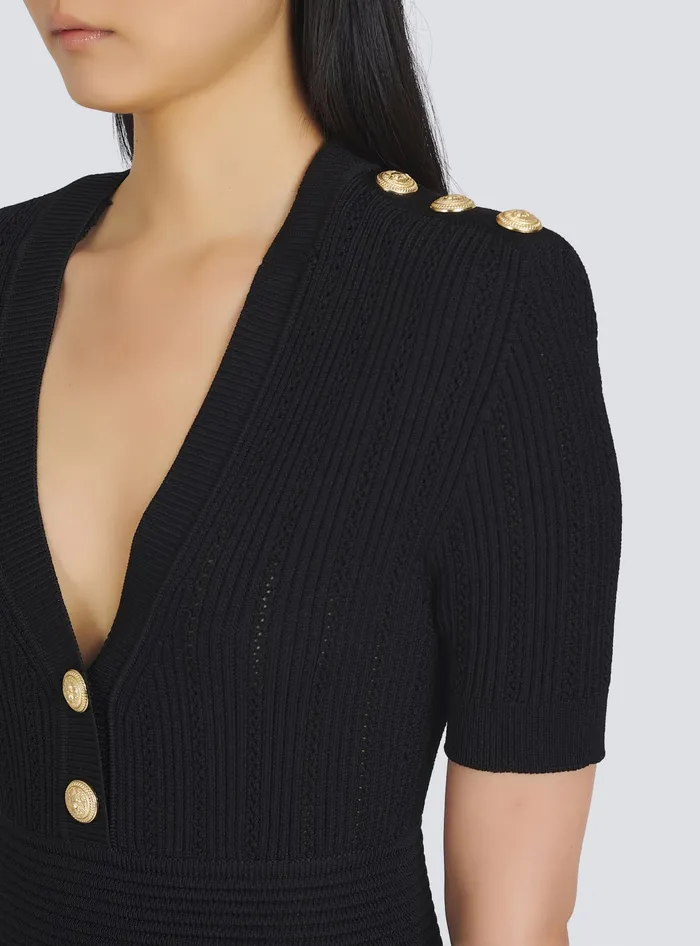Balmain Dresses Women Short Ecodesigned Knit Dress Black